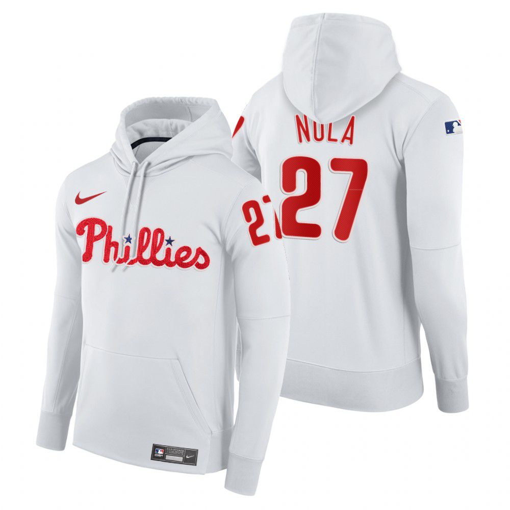 Men Philadelphia Phillies #27 Nula white home hoodie 2021 MLB Nike Jerseys